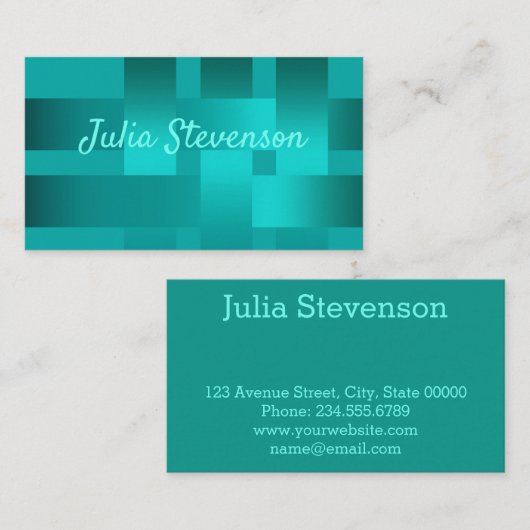 Carte De Visite Abstrait, turquoise, créatif (Devant / Derrière)