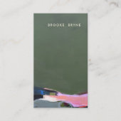 Carte De Visite Abstrait vert artistique (Devant)