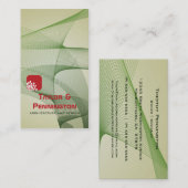 Carte de visite abstrait vert d'architecture de (Devant / Derrière)