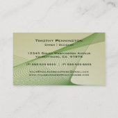 Carte de visite abstrait vert d'architecture de (Dos)