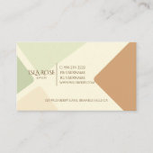 Carte De Visite Abstrait Vert & Tons Neutres (Devant)