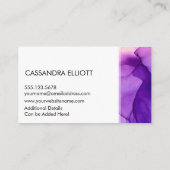 Carte De Visite Abstrait Wispy Purple Alcohol Enk Liquid Art (Dos)
