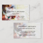 Carte De Visite Abstraite aquarelle grunge texture avec peinture (Devant / Derrière)