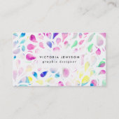 Carte De Visite Abstraite couleur de l'aquarelle gouttes motif (Devant)