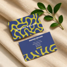 Carte de visite abstraite douce verte bleue groovy