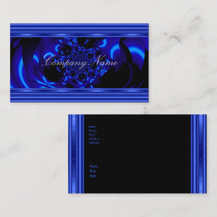 Carte de visite abstraite en métal bleu cobalt noi