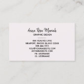 Carte De Visite *~* Abstraite Fille Chic Feminine Parties scintill (Dos)