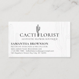 Carte de visite Abstraite Fleur de Désert Cactus B