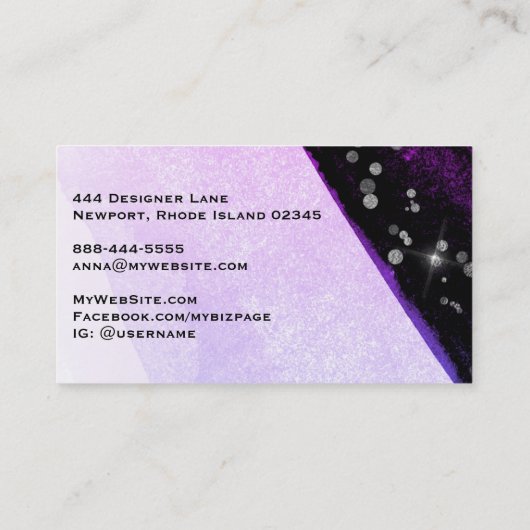 Carte De Visite *~* Abstraite Parties scintillant moderne Géométri (Dos)