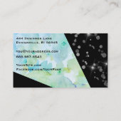 Carte De Visite *~* Abstraite Parties scintillant noire Fleur géom (Dos)