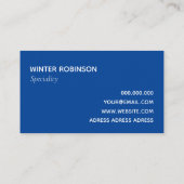 Carte De Visite Abstraite peinture bleue minimum professionnel (Dos)