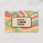 Carte de visite abstraite rétro moderne avec code  (Devant)