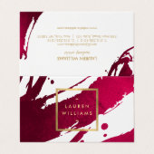 Carte De Visite Abstraite rubis rouge brosse (Extérieur déplié)