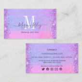 Carte De Visite Abstraite tendance Purple Ombre Aquarelle (Devant / Derrière)