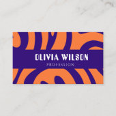 Carte de visite abstraite violette et orange gras (Devant)