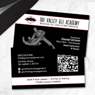 Carte De Visite Académie et instructeur brésilien Jiu-Jitsu