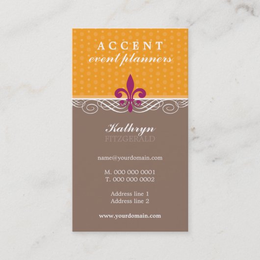 CARTE DE VISITE :: accent 3 (Devant)