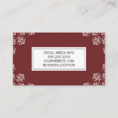 Carte De Visite Accent Damassé / Rouge (Dos)