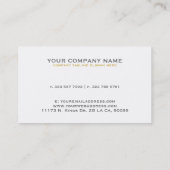 Carte De Visite Accent de cercle blanc et or Simple Moderne (Dos)