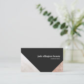 Carte De Visite Accent de cuivre Abstrait géométrique noir et blan (Debout devant)