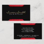 Carte De Visite Accent en cuir (rouge) | Chic, Luxe (Devant / Derrière)