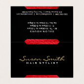 Carte De Visite Accent en cuir (rouge) | Chic, Luxe (Extérieur déplié)