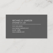 Carte De Visite Accent Entreprise/Ligne (Gris) (Dos)