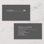 Carte De Visite Accent Entreprise/Ligne (Gris) (Devant / Derrière)