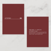 Carte De Visite Accent Entreprise/Ligne (Rouge profond) (Devant / Derrière)