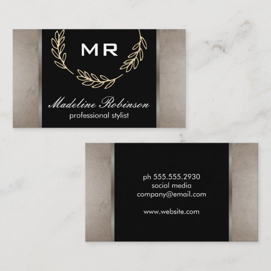 Carte De Visite Accent feuille / professionnel (Devant / Derrière)