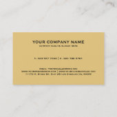 Carte De Visite Accent géométrique simple et moderne noir et or (Dos)