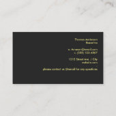 Carte De Visite Accent jaune Arrière - plan noir (Dos)