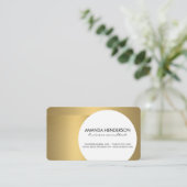 Carte De Visite Accent métal or | Métallique brossé (Debout devant)