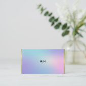 Carte De Visite accent or métallique rose et bleu foncé (Debout devant)