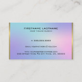 Carte De Visite accent or métallique rose et bleu foncé (Dos)