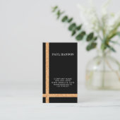 Carte De Visite Accent rayé de liège / Noir / Variation (Debout devant)