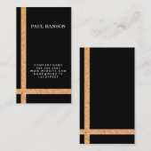 Carte De Visite Accent rayé de liège / Noir / Variation (Devant / Derrière)