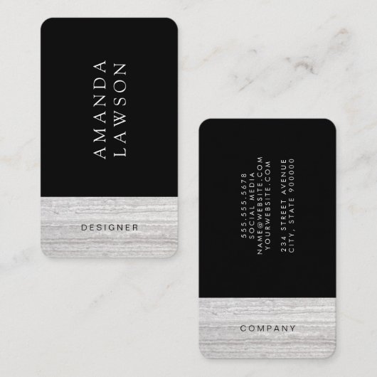 Carte De Visite Accent textuel élégant (Devant / Derrière)