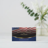 Carte De Visite Accents American Flag & Gold (Debout devant)