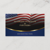 Carte De Visite Accents American Flag & Gold (Devant)