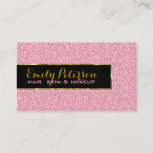 Carte De Visite Accents De Parties scintillant Rose Et D'Or Métall