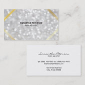 Carte De Visite Accents d'or de livre blanc (Devant / Derrière)