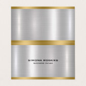 Carte De Visite Accents d'or métallique minimaux (Extérieur déplié)