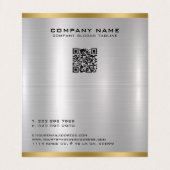 Carte De Visite Accents d'or métallique minimaux (Intérieur déplié)