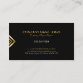 Carte De Visite Accents géométriques modernes Black & Gold (Dos)