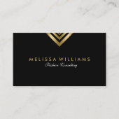 Carte De Visite Accents géométriques modernes Black & Gold (Devant)