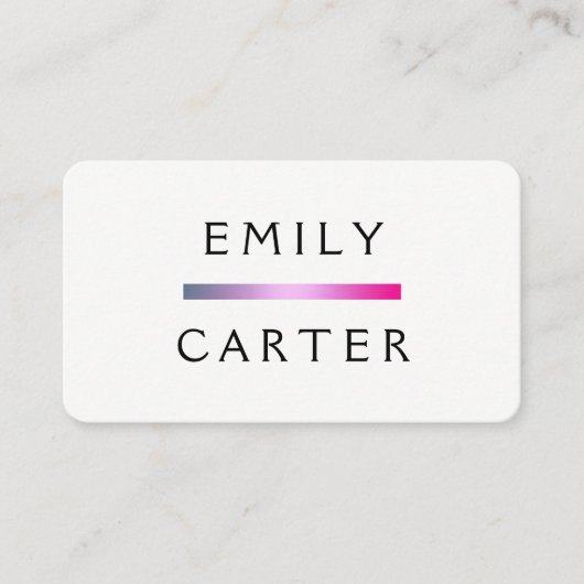 Carte De Visite Accentuation simple à barre chic (Devant)