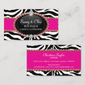 Carte De Visite Accessoire de mode et bijoux Zebra chic (Devant / Derrière)