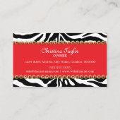 Carte De Visite Accessoire de mode et bijoux Zebra chic (Dos)