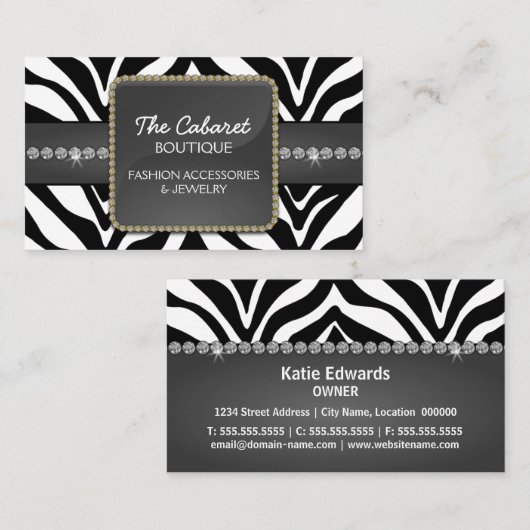 Carte De Visite Accessoire et bijoux de mode (Devant / Derrière)